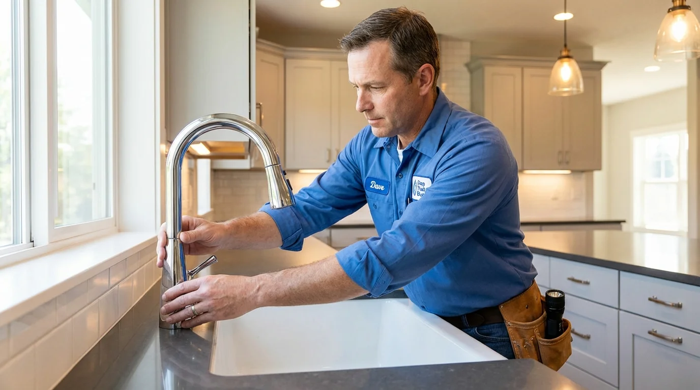 Kitchen faucet installation by Johns Plumbing LLC in Shavertown