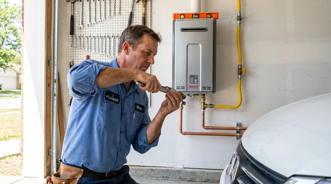 Tankless water heater installation by a Johns Plumbing LLC plumber in Shavertown